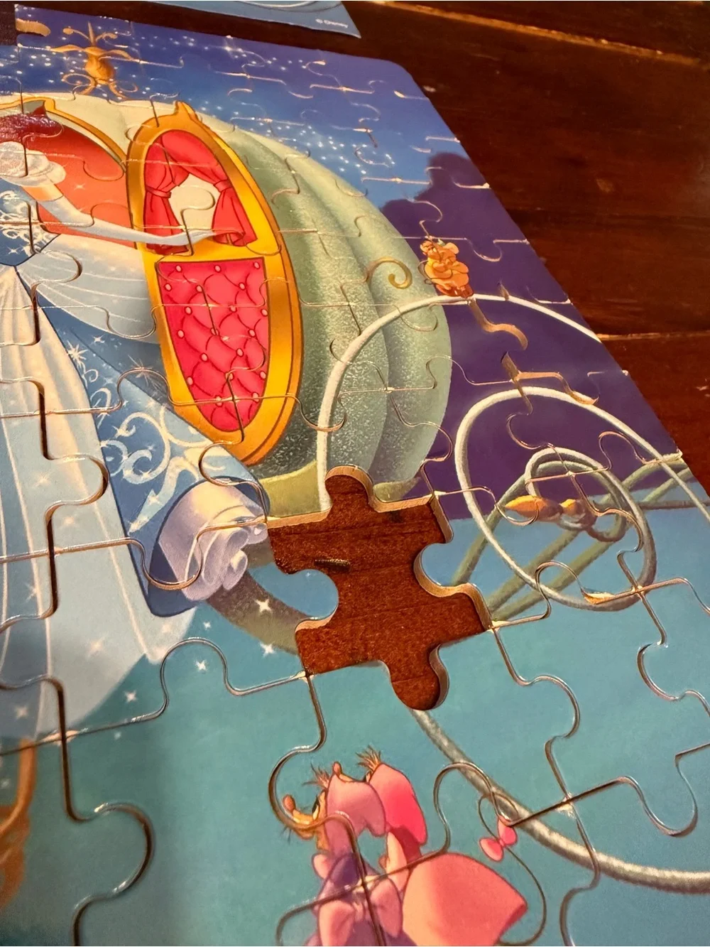 Cinderella Carriage Kids Puzzle - Blue